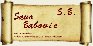 Savo Babović vizit kartica
